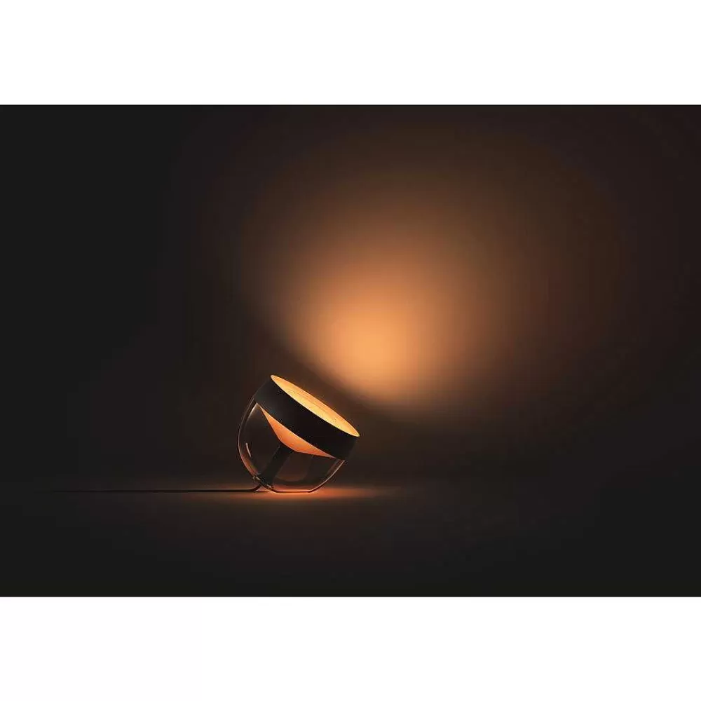 Luminaires Philips Lampe De Table, Kit D'Extension Philips Hue Ambiance White & Color Iris Led Noir, Transparent, 1 Lumiere, Changeur De Couleurs