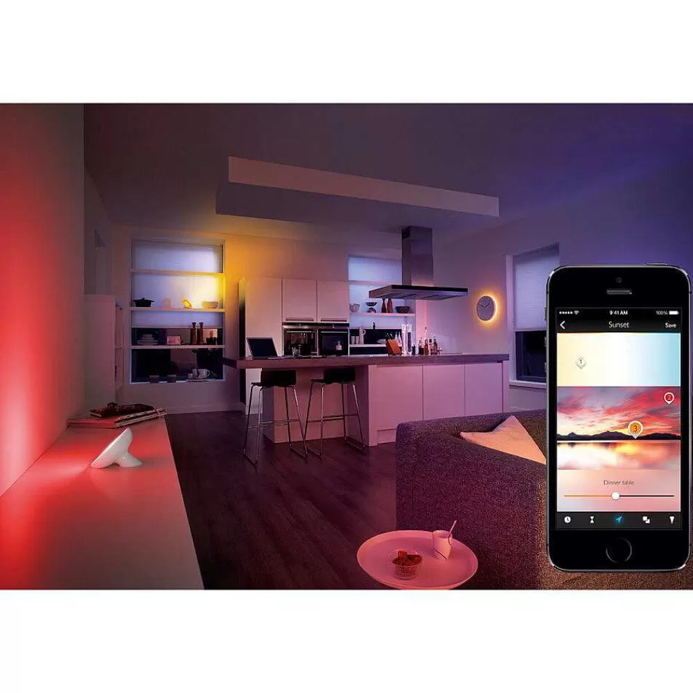 Luminaires Philips Lampe De Table, Kit D'Extension Philips Hue Ambiance White & Color Iris Led Transparent, Blanc, 1 Lumiere, Changeur De Couleurs