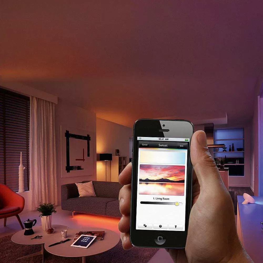 Luminaires Philips Lampe De Table, Kit D'Extension Philips Hue Ambiance White & Color Iris Led Transparent, Blanc, 1 Lumiere, Changeur De Couleurs