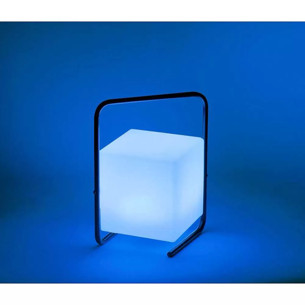 Luminaires Leuchten Direkt Lampe De Table Leuchten Direkt Keno Led Noir, 1 Lumiere, Telecommandes, Changeur De Couleurs