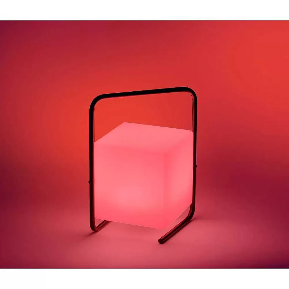 Luminaires Leuchten Direkt Lampe De Table Leuchten Direkt Keno Led Noir, 1 Lumiere, Telecommandes, Changeur De Couleurs
