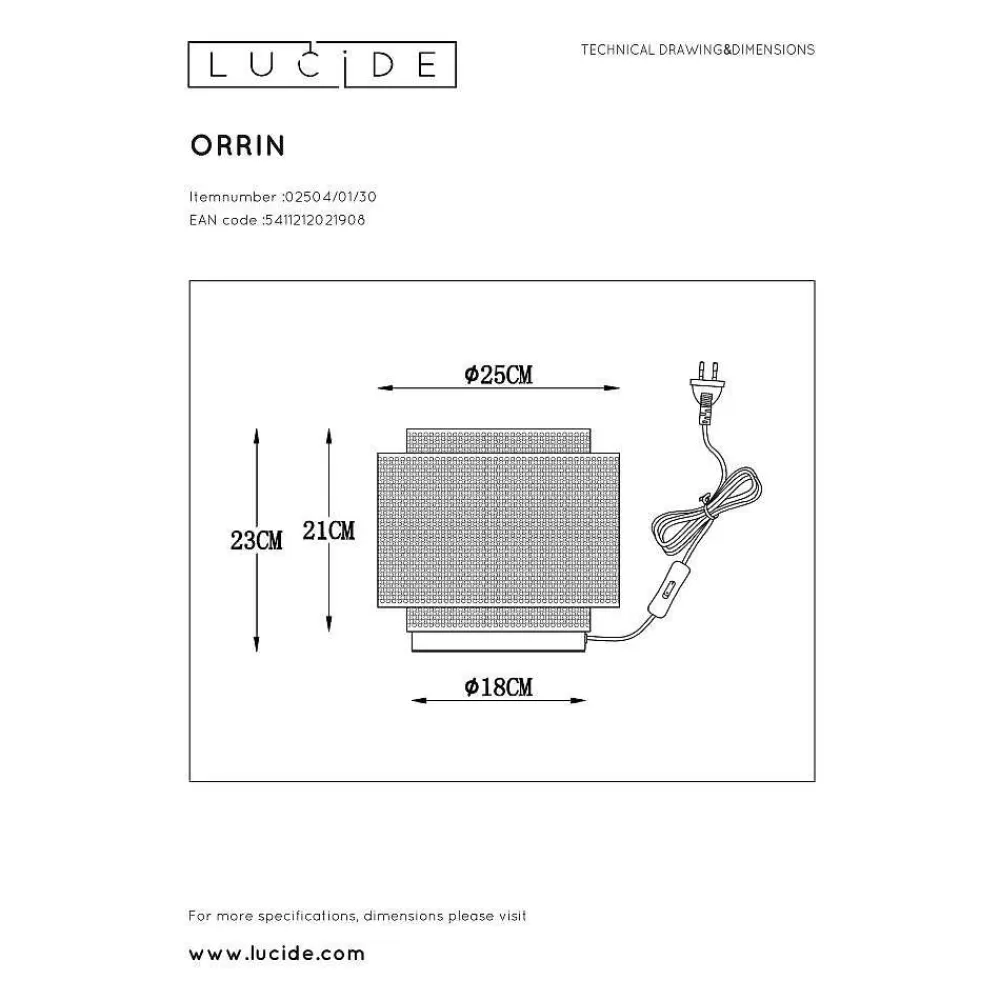 Luminaires Lucide Lampe De Table Lucide Orrin Noir, 1 Lumiere