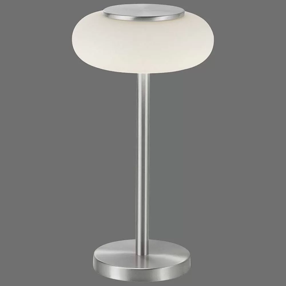 Paul Neuhaus Q-Serie Lampe De Table Paul Neuhaus Q-Etienne Led Acier Brosse, 1 Lumiere, Telecommandes