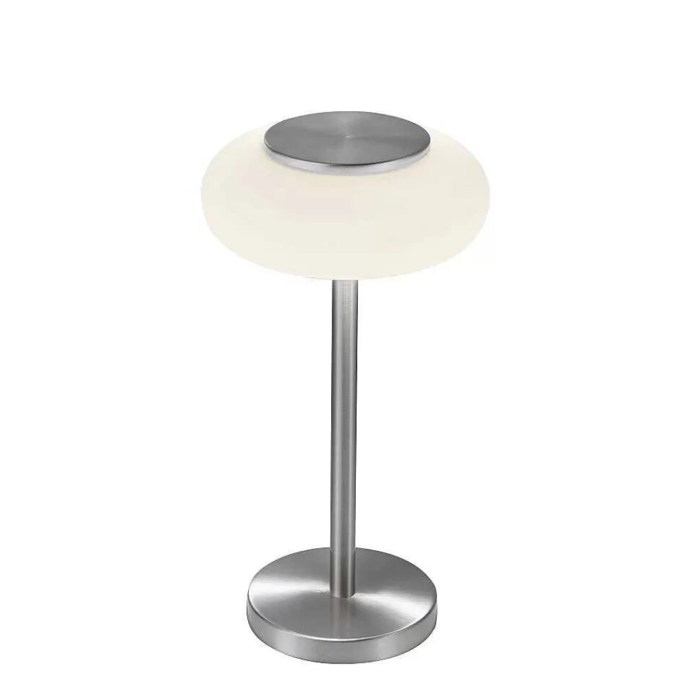 Paul Neuhaus Q-Serie Lampe De Table Paul Neuhaus Q-Etienne Led Acier Brosse, 1 Lumiere, Telecommandes