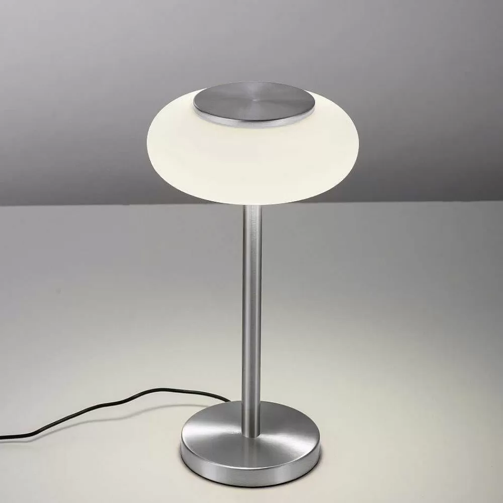 Paul Neuhaus Q-Serie Lampe De Table Paul Neuhaus Q-Etienne Led Acier Brosse, 1 Lumiere, Telecommandes