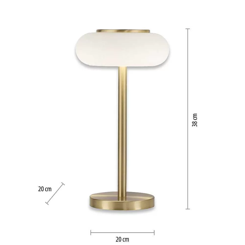 Paul Neuhaus Q-Serie Lampe De Table Paul Neuhaus Q-Etienne Led Laiton, 1 Lumiere, Telecommandes