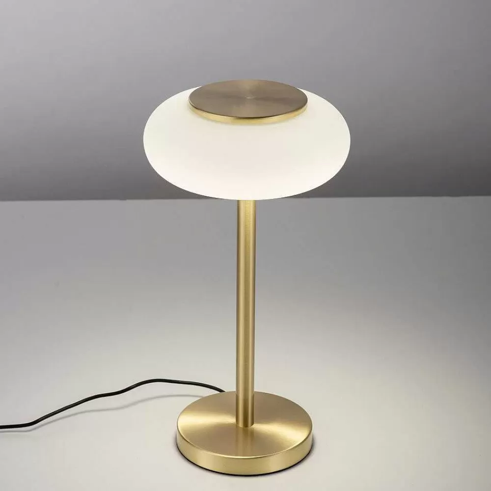 Paul Neuhaus Q-Serie Lampe De Table Paul Neuhaus Q-Etienne Led Laiton, 1 Lumiere, Telecommandes