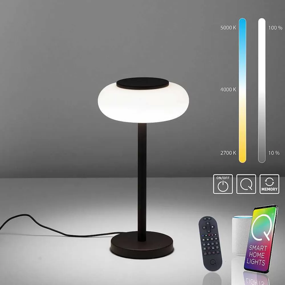 Paul Neuhaus Q-Serie Lampe De Table Paul Neuhaus Q-Etienne Led Noir, 1 Lumiere, Telecommandes