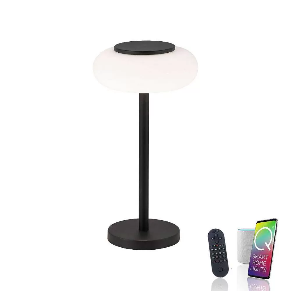 Paul Neuhaus Q-Serie Lampe De Table Paul Neuhaus Q-Etienne Led Noir, 1 Lumiere, Telecommandes