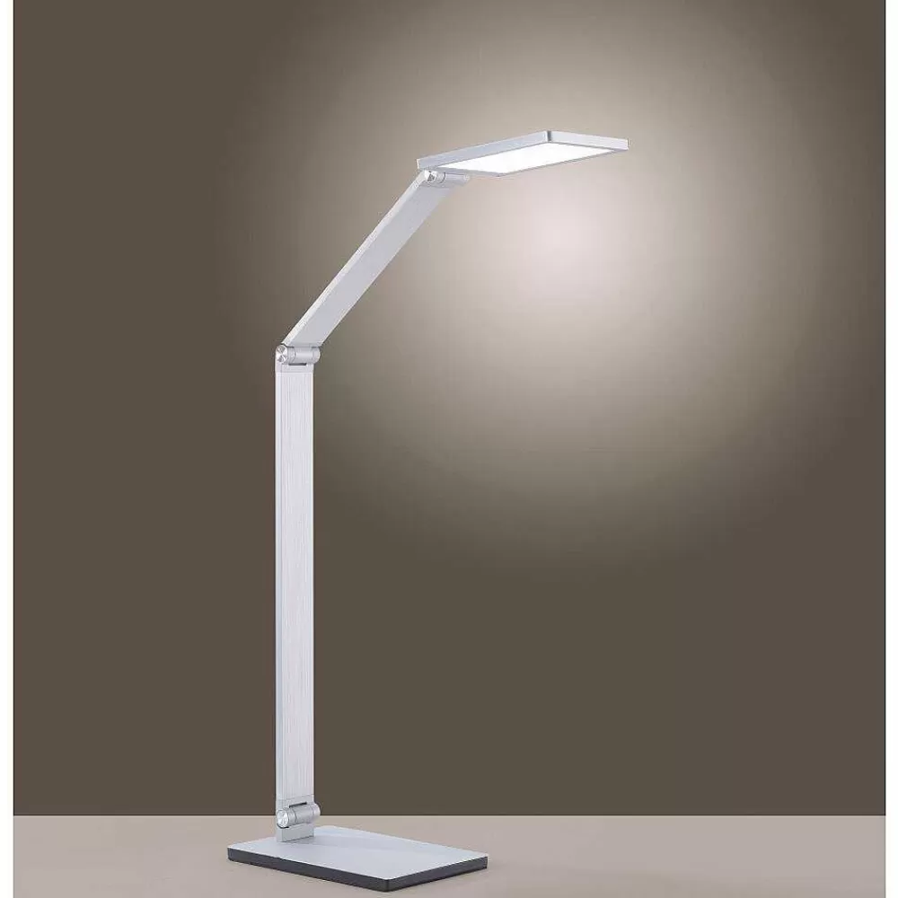 Paul Neuhaus Q-Serie Lampe De Table Paul Neuhaus Q-Hannes Led Argente, 1 Lumiere, Telecommandes