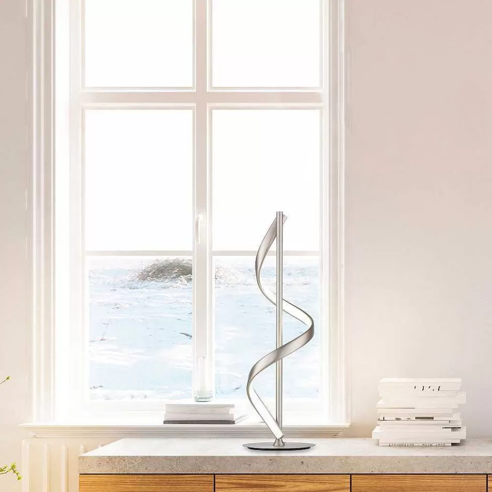 Paul Neuhaus Q-Serie Lampe De Table Paul Neuhaus Qswing Led Argente, 1 Lumiere, Telecommandes
