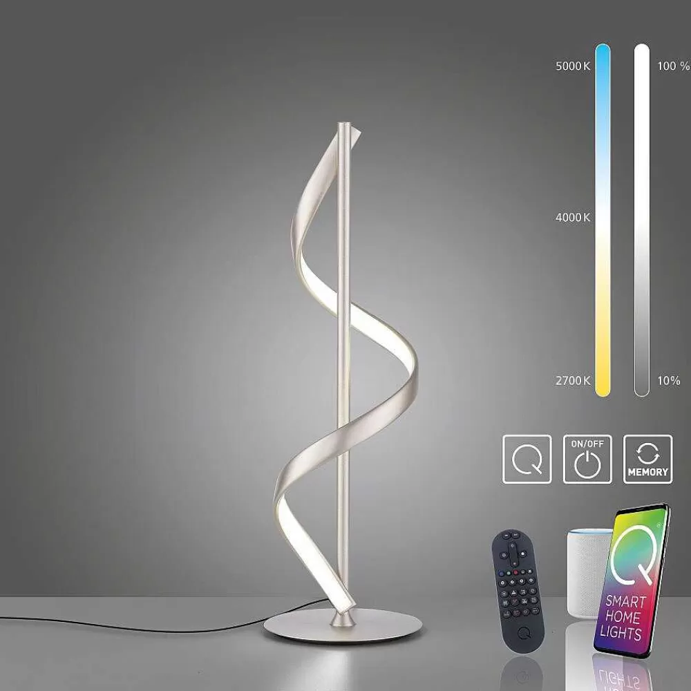 Paul Neuhaus Q-Serie Lampe De Table Paul Neuhaus Qswing Led Argente, 1 Lumiere, Telecommandes