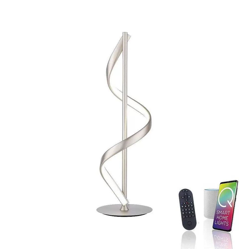Paul Neuhaus Q-Serie Lampe De Table Paul Neuhaus Qswing Led Argente, 1 Lumiere, Telecommandes