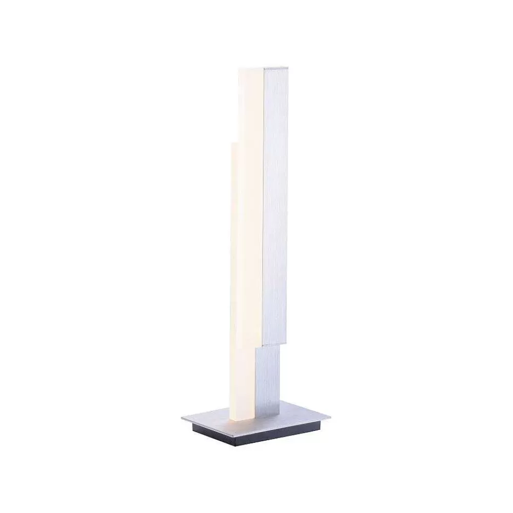 Paul Neuhaus Q-Serie Lampe De Table Paul Neuhaus Q-Tower Led Aluminium, 2 Lumieres, Telecommandes