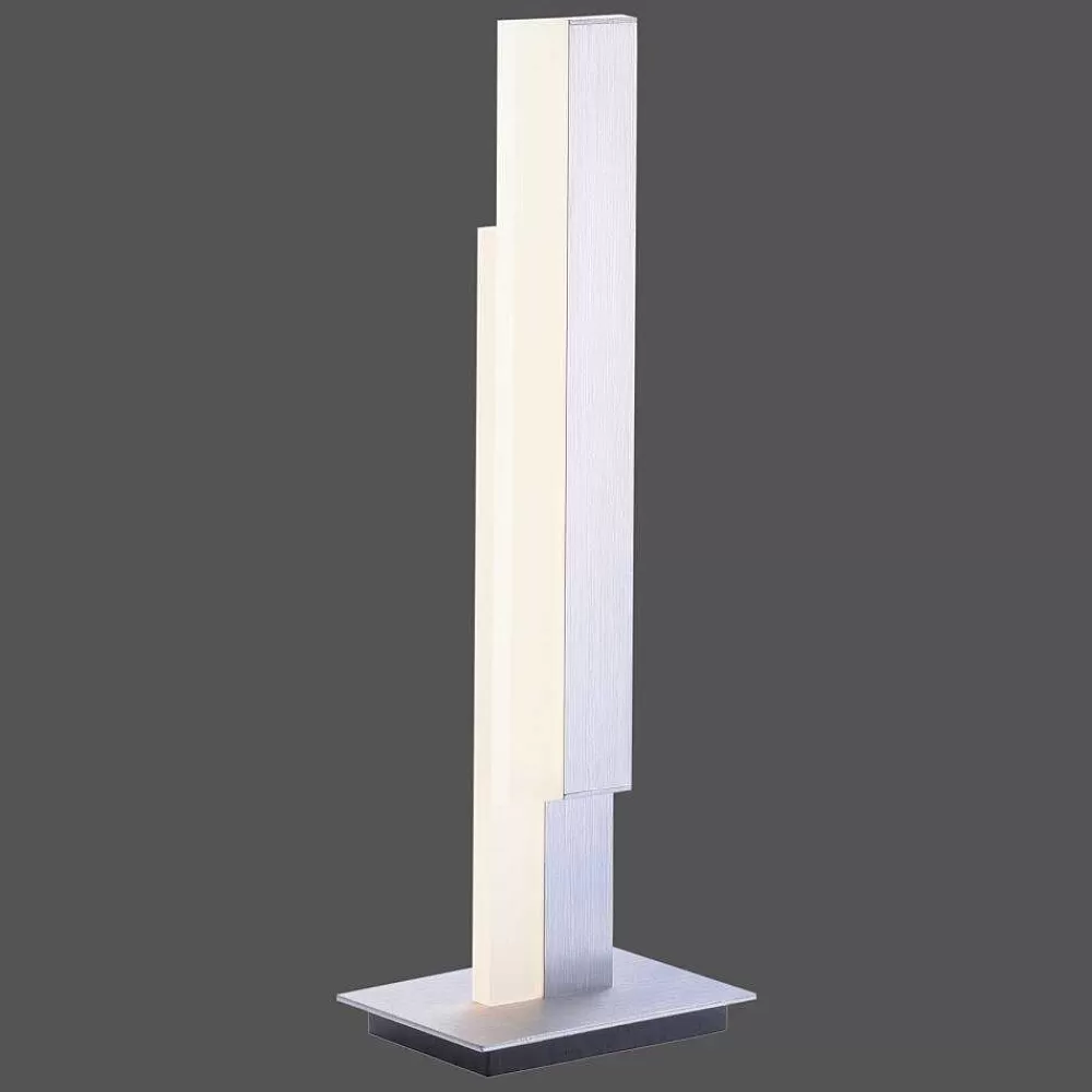 Paul Neuhaus Q-Serie Lampe De Table Paul Neuhaus Q-Tower Led Aluminium, 2 Lumieres, Telecommandes