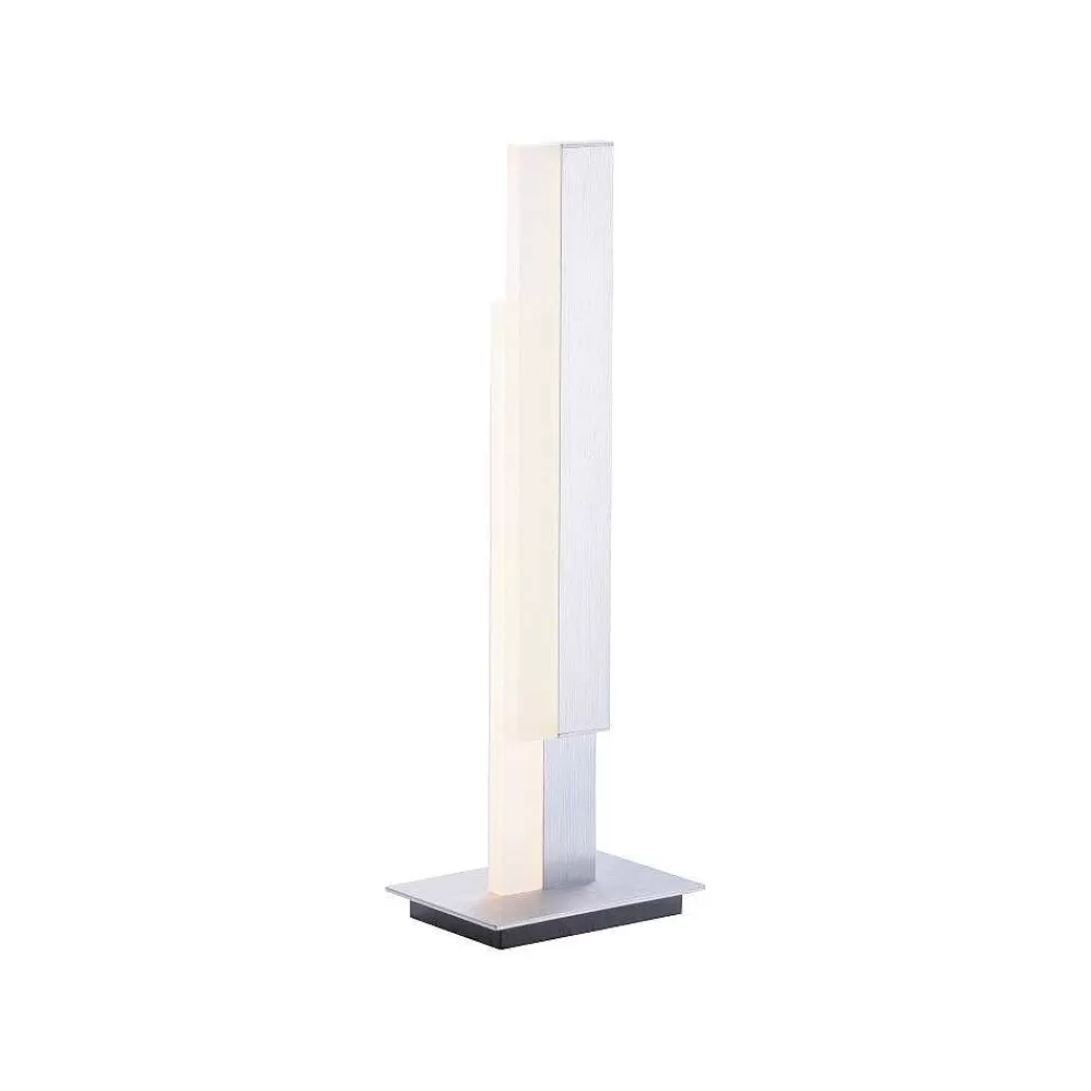 Paul Neuhaus Q-Serie Lampe De Table Paul Neuhaus Q-Tower Led Aluminium, 2 Lumieres, Telecommandes