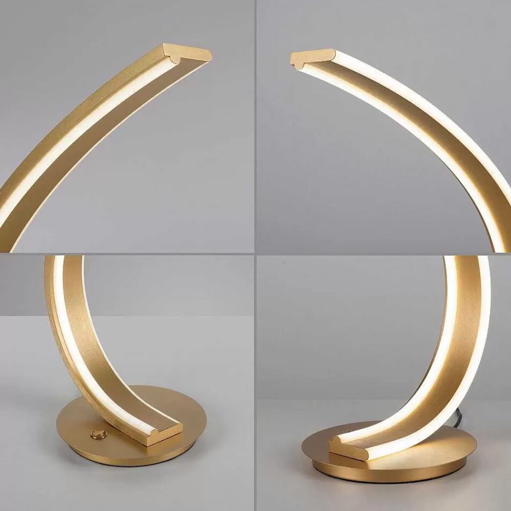 Paul Neuhaus Q-Serie Lampe De Table Paul Neuhaus Q-Vito Led Laiton, 1 Lumiere, Telecommandes