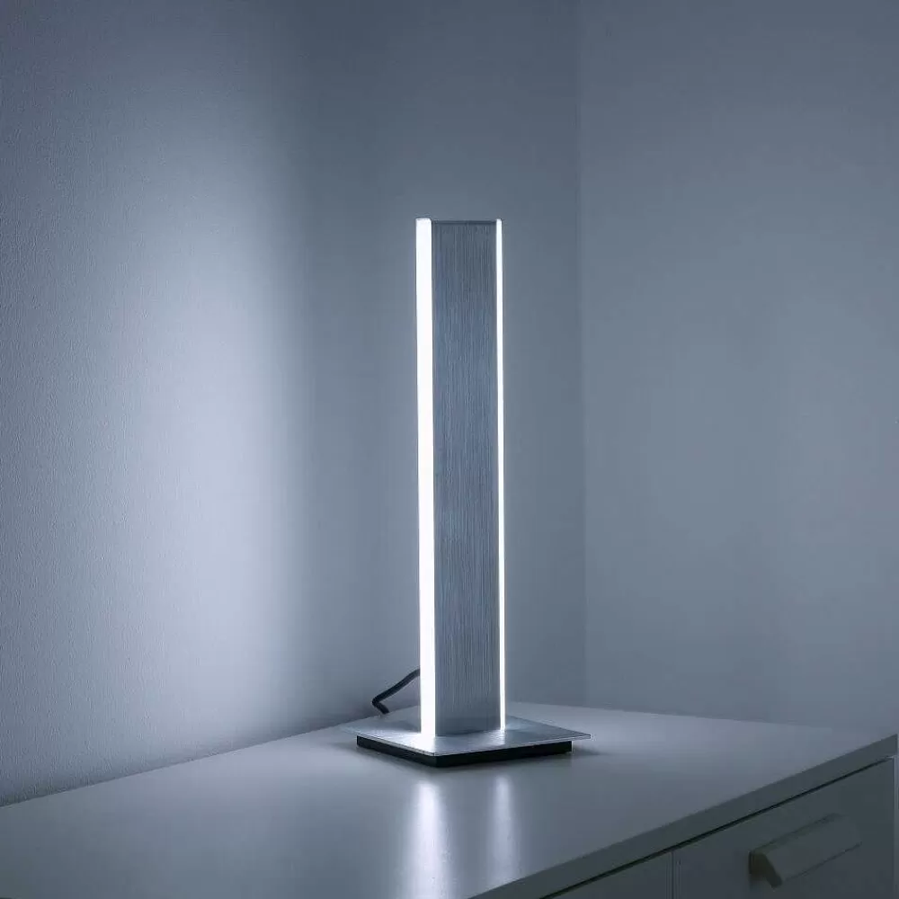 Paul Neuhaus Q-Serie Lampe De Table Paul-Neuhaus Q-Adriana Led Aluminium, 2 Lumieres, Telecommandes