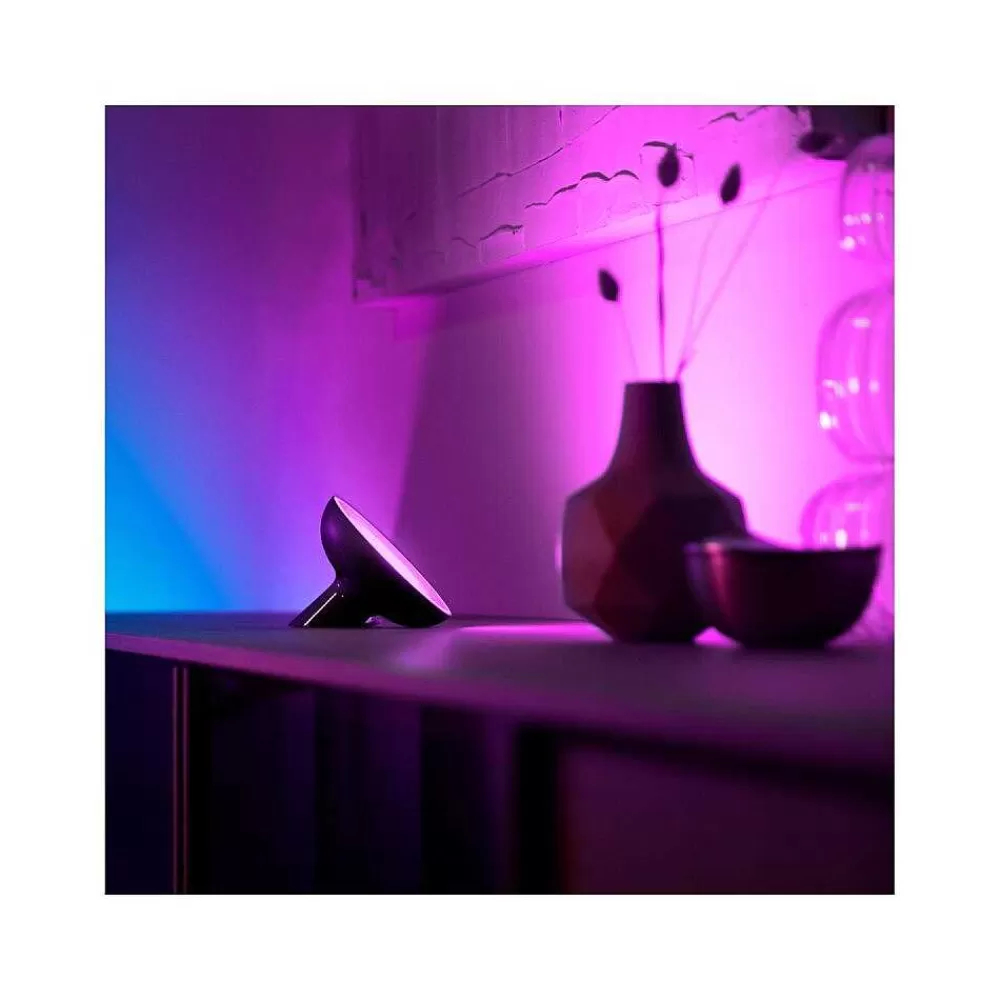 Luminaires Philips Lampe De Table Philips Hue Bloom Led Noir, 1 Lumiere, Changeur De Couleurs