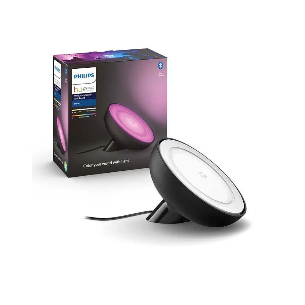 Luminaires Philips Lampe De Table Philips Hue Bloom Led Noir, 1 Lumiere, Changeur De Couleurs