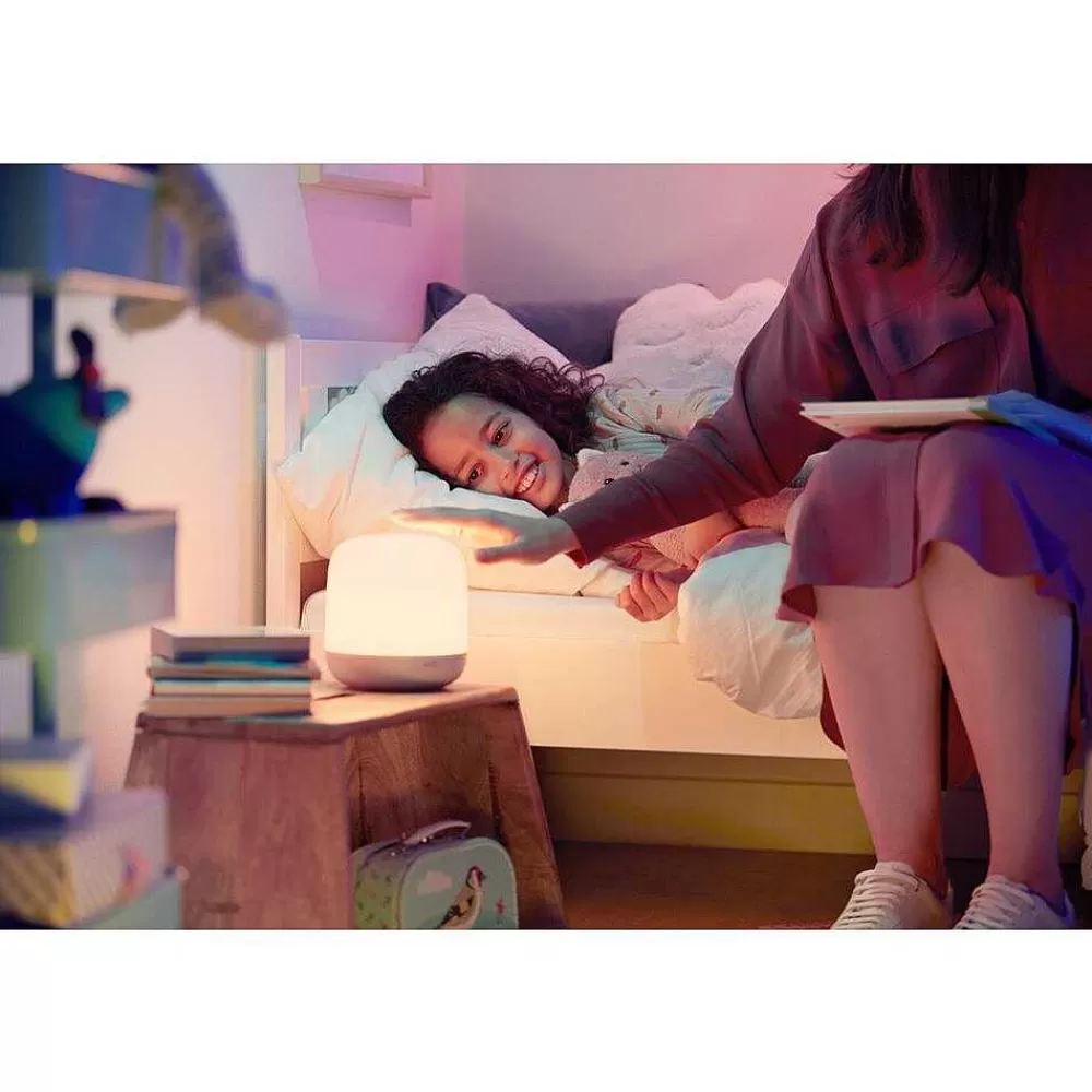Luminaires Philips Lampe De Table Philips Wiz Hero Led Blanc, 1 Lumiere, Telecommandes, Changeur De Couleurs