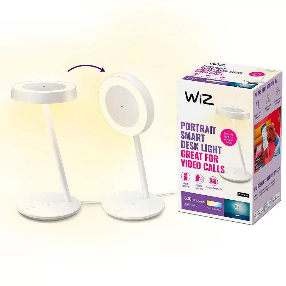 Luminaires Philips Lampe De Table Philips Wiz Office Led Blanc, 1 Lumiere