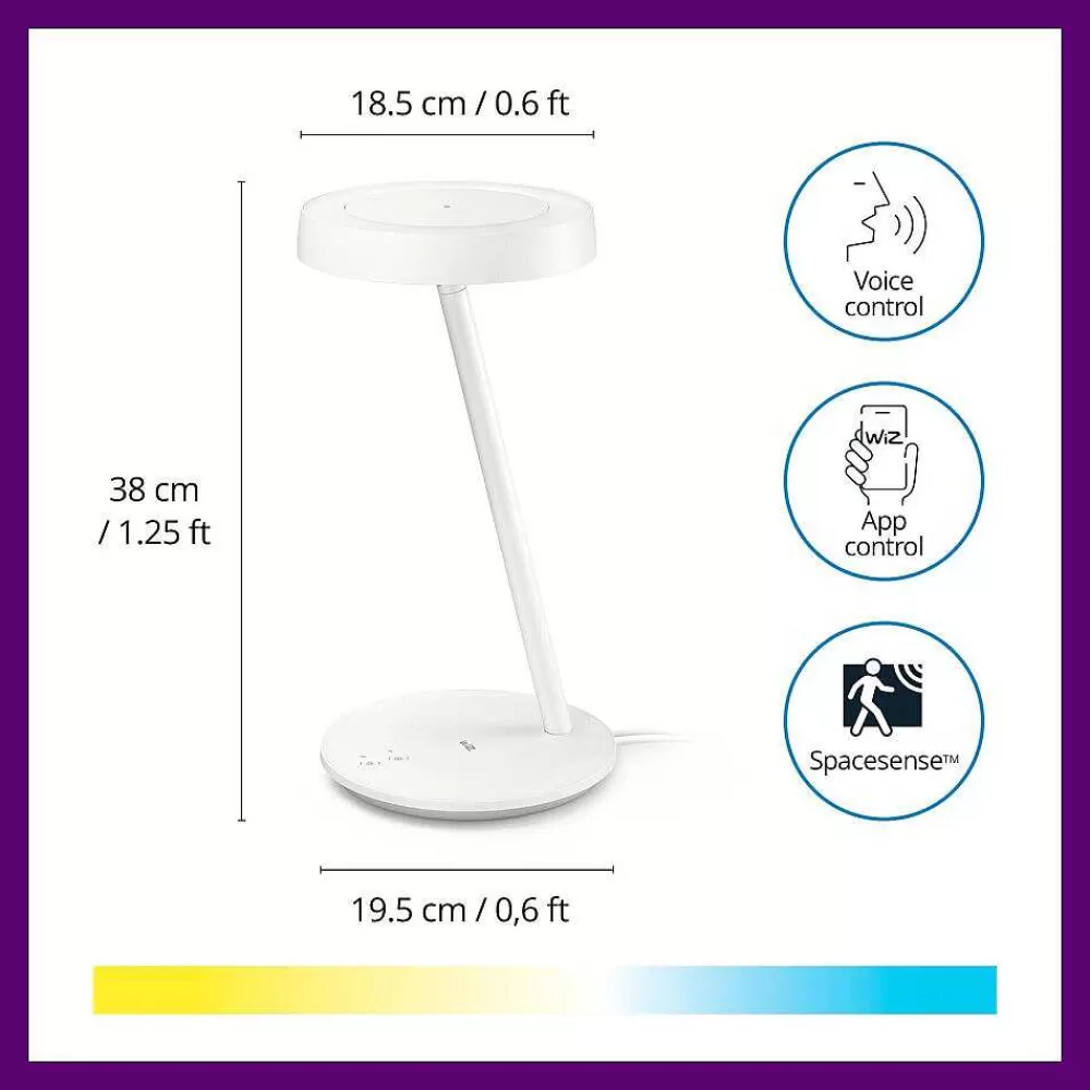 Luminaires Philips Lampe De Table Philips Wiz Office Led Blanc, 1 Lumiere