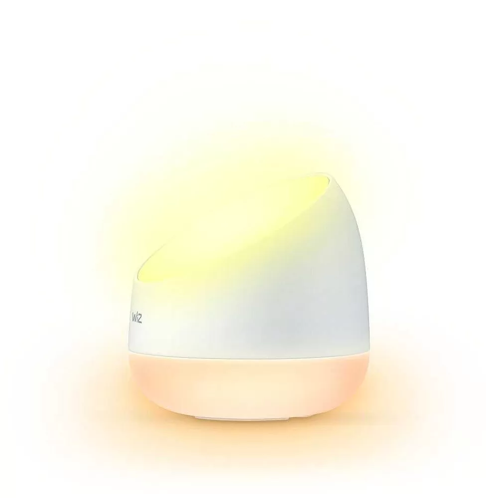 Luminaires Philips Lampe De Table Philips Wiz Squire Led Blanc, 1 Lumiere, Telecommandes, Changeur De Couleurs