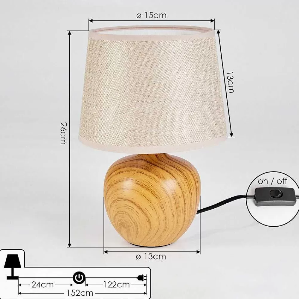 hofstein Lampe De Table Stampa Brun, Couleur Bois, 1 Lumiere