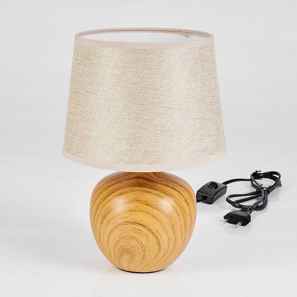hofstein Lampe De Table Stampa Brun, Couleur Bois, 1 Lumiere