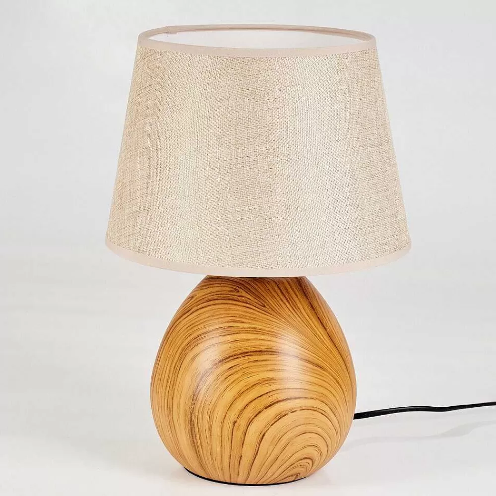 hofstein Lampe De Table Stampa Brun, Couleur Bois, 1 Lumiere