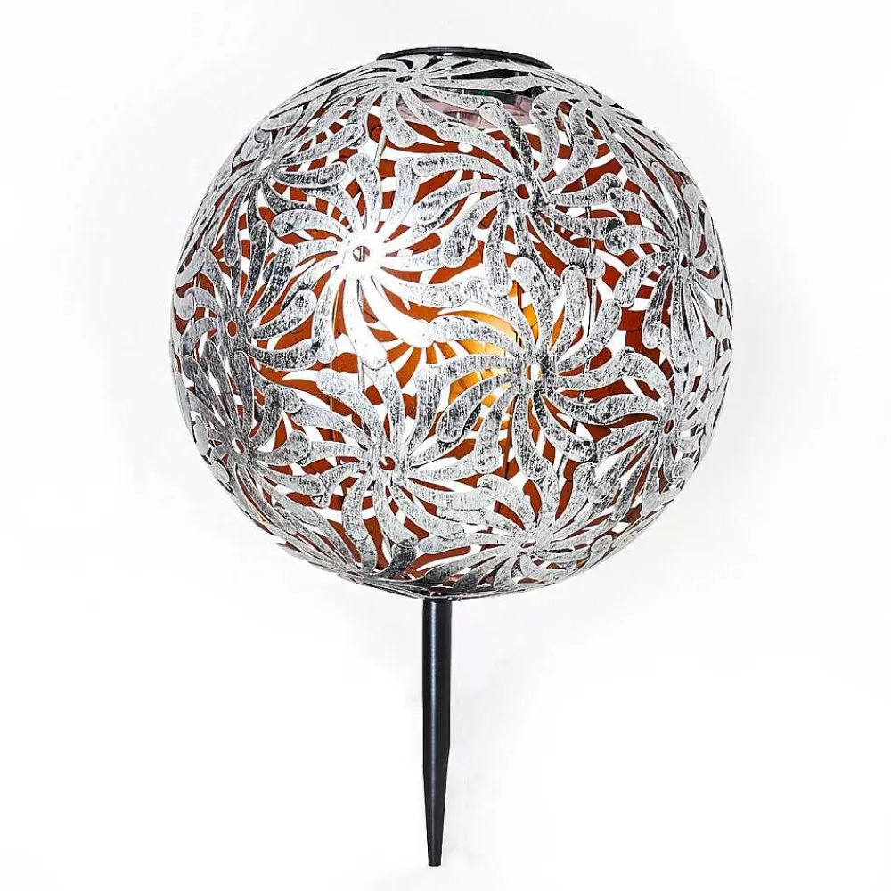hofstein Lampe Solaire Gilbert Led Argent Oxyde, Or, 1 Lumiere