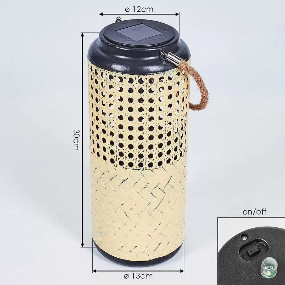 hofstein Lampe Solaire Sessivi Led Brun, Bois Clair, Noir, 1 Lumiere