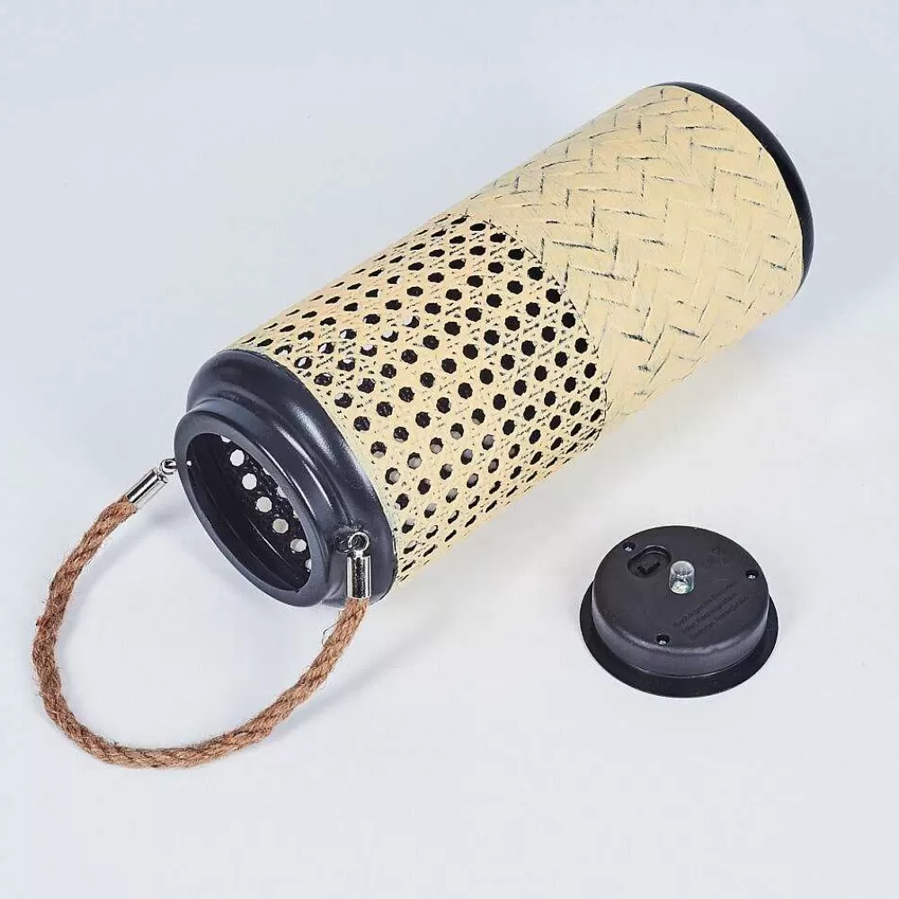 hofstein Lampe Solaire Sessivi Led Brun, Bois Clair, Noir, 1 Lumiere