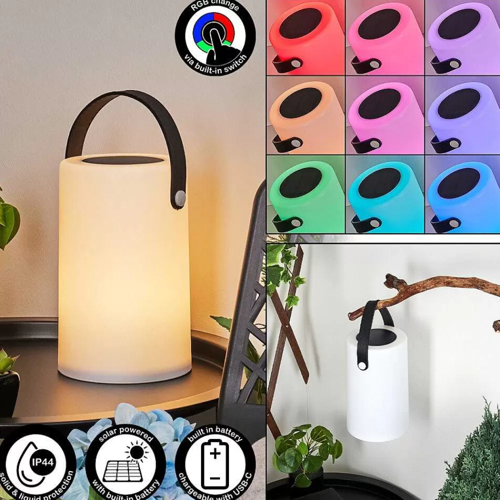 hofstein Lampe Solaires Acebal Led Noir, Blanc, 1 Lumiere, Changeur De Couleurs