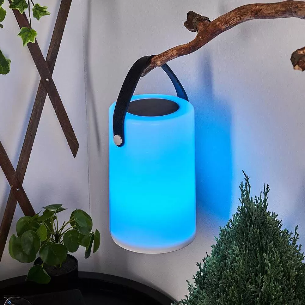 hofstein Lampe Solaires Acebal Led Noir, Blanc, 1 Lumiere, Changeur De Couleurs