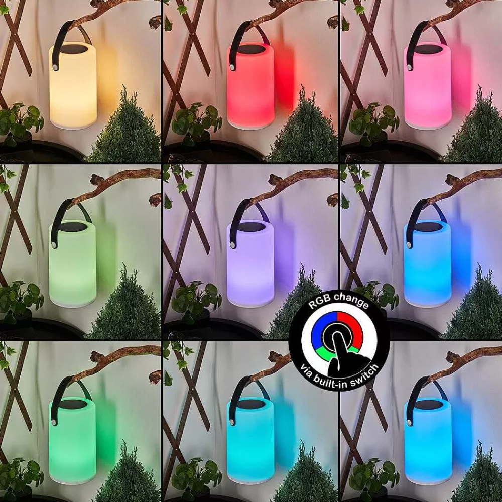 hofstein Lampe Solaires Acebal Led Noir, Blanc, 1 Lumiere, Changeur De Couleurs