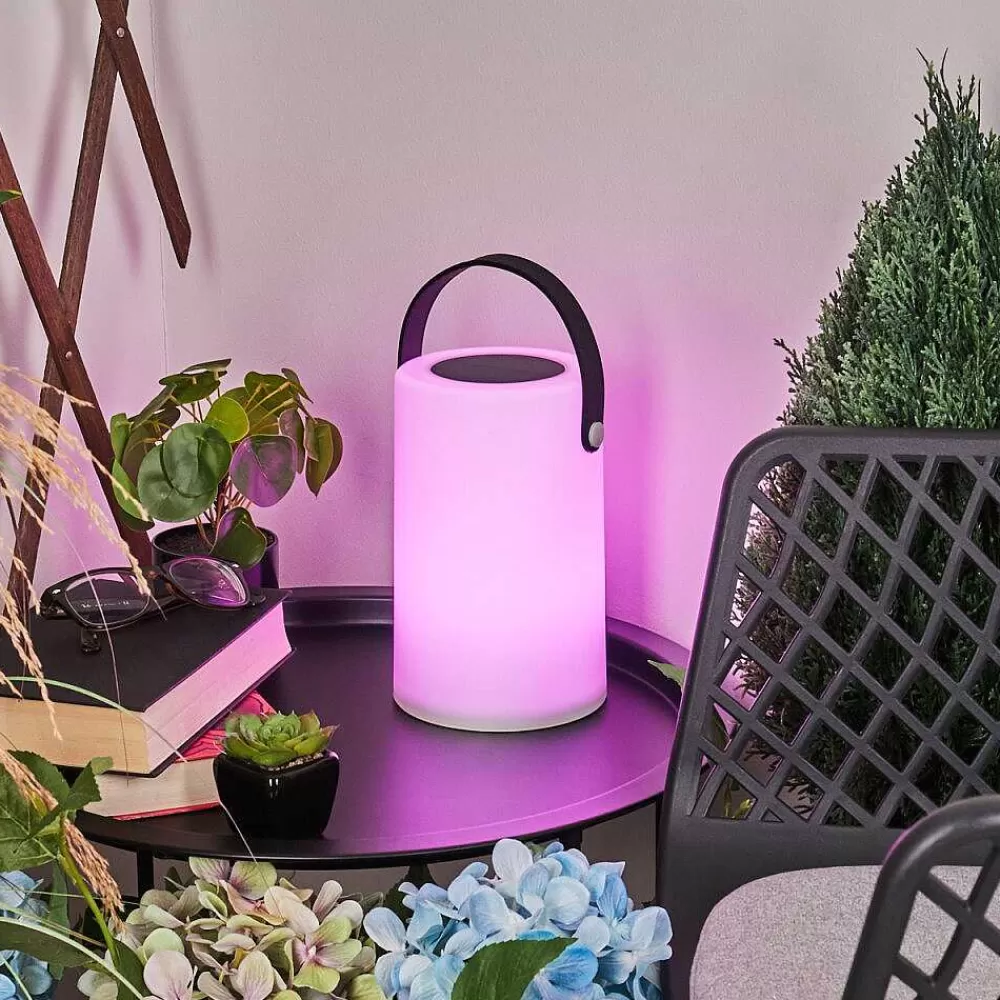 hofstein Lampe Solaires Acebal Led Noir, Blanc, 1 Lumiere, Changeur De Couleurs