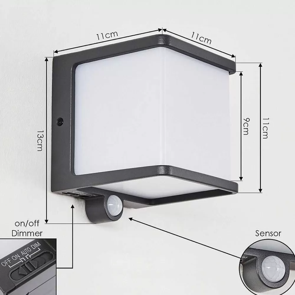 hofstein Lampe Solaires Burseryd Led Anthracite, 1 Lumiere, Detecteur De Mouvement