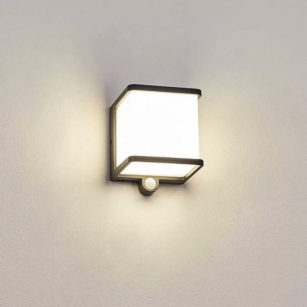 hofstein Lampe Solaires Burseryd Led Anthracite, 1 Lumiere, Detecteur De Mouvement