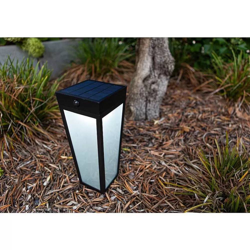 Luminaires Lutec Lampe Solaires Lutec Dias Led Noir, 1 Lumiere, Detecteur De Mouvement, Changeur De Couleurs