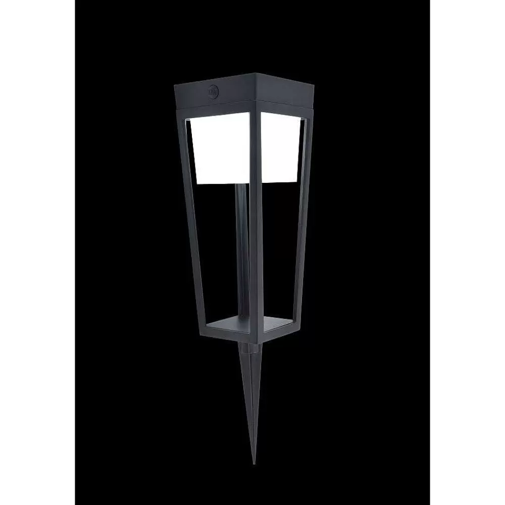 Luminaires Lutec Lampe Solaires Lutec Dias Led Noir, 1 Lumiere, Detecteur De Mouvement, Changeur De Couleurs