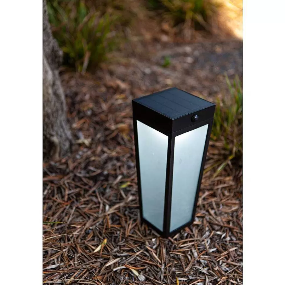 Luminaires Lutec Lampe Solaires Lutec Dias Led Noir, 1 Lumiere, Detecteur De Mouvement, Changeur De Couleurs