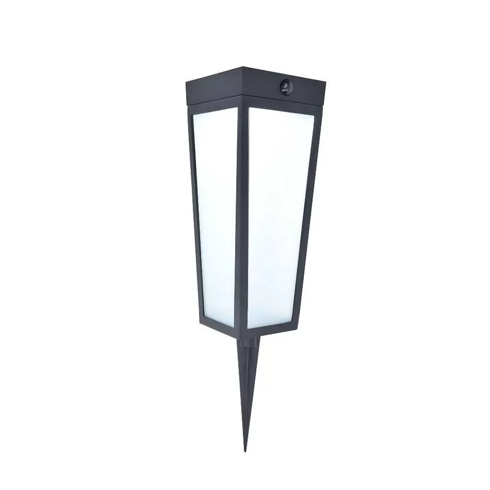 Luminaires Lutec Lampe Solaires Lutec Dias Led Noir, 1 Lumiere, Detecteur De Mouvement, Changeur De Couleurs