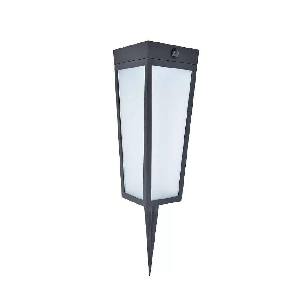 Luminaires Lutec Lampe Solaires Lutec Dias Led Noir, 1 Lumiere, Detecteur De Mouvement, Changeur De Couleurs
