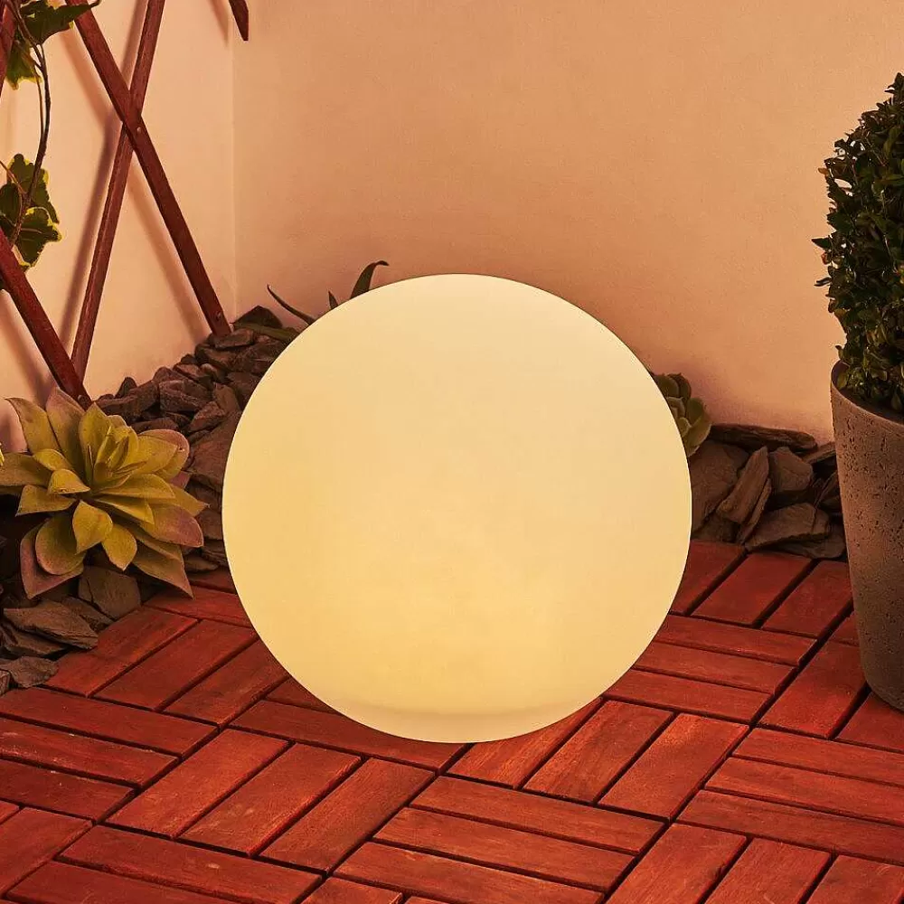 hofstein Lampe Solaires Ykullen Led Noir, 1 Lumiere, Telecommandes, Changeur De Couleurs