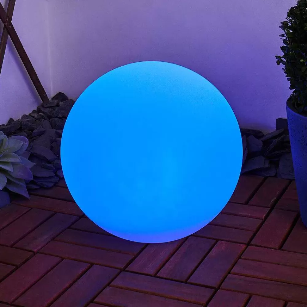 hofstein Lampe Solaires Ykullen Led Noir, 1 Lumiere, Telecommandes, Changeur De Couleurs