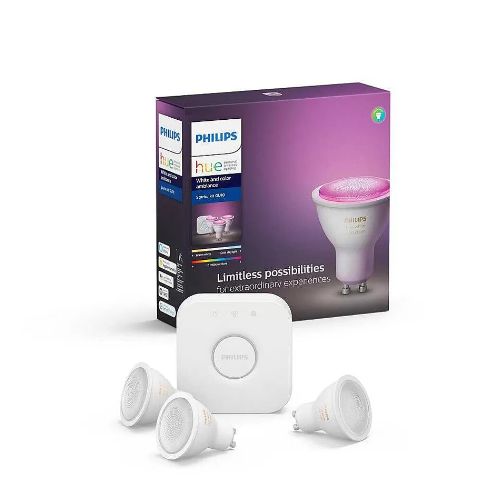 Luminaires Philips Led Ambiance White & Color Gu10 Starter-Set De 3 Philips Hue