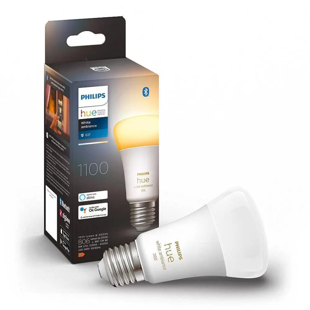 Luminaires Philips Led E27 8 Watt 2200 - 6500 Kelvin 806 Lumen Philips Hue White Ambiance
