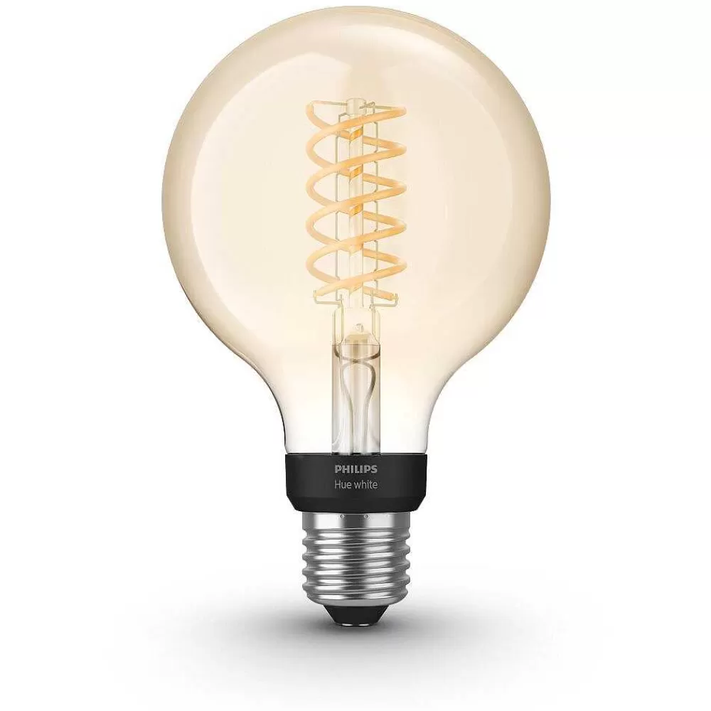 Luminaires Philips Led White Filament Globe E27 7 Watt 2100 Kelvin 600 Lumen Philips Hue